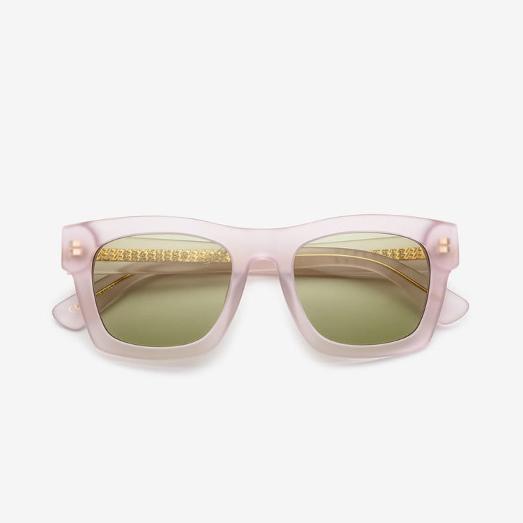 Jason Momoa Crasher sunglasses pink frame vintage green lens